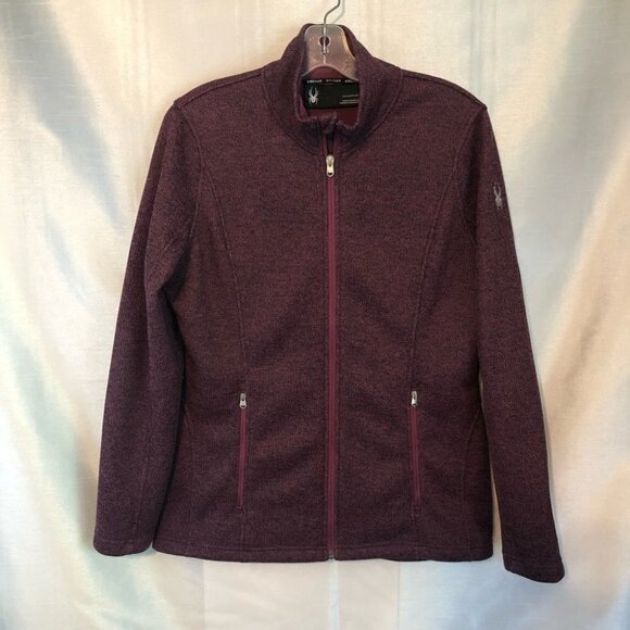 Spyder Full Zip Textured Burgundy Jacket Ladies Lg - Picture 14 of 14